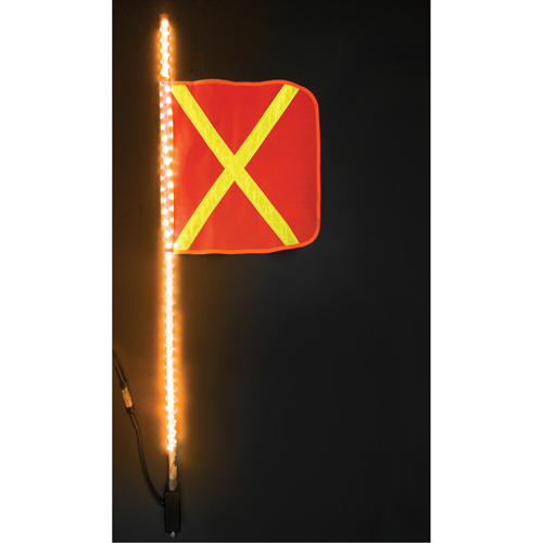Safety Whip&reg; Heavy-Duty LED Whips, Hitch Mount, 4 High, Orange with Reflective Action Paper