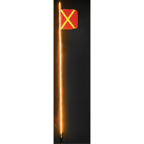 Safety Whip&reg; Heavy-Duty LED Whips, Hitch Mount, 10 High, Orange with Reflective Action Paper