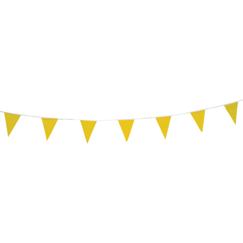 Pennant String, 60' L, Yellow Action Paper