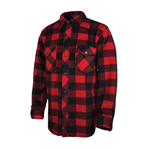 Plaid Solar Fleece Shirt, Men's, Large, Red Action Paper