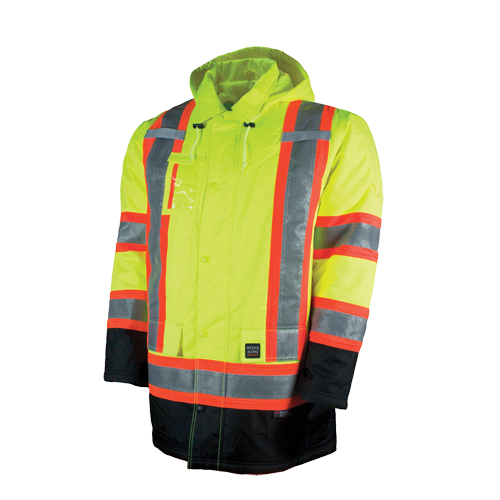 Parka de s&eacute;curit&eacute; doubl&eacute;, Jaune lime haute visibilit&eacute;, Grand Action Paper