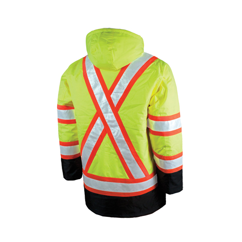Parka de s&eacute;curit&eacute; doubl&eacute;, Jaune lime haute visibilit&eacute;, Grand Action Paper