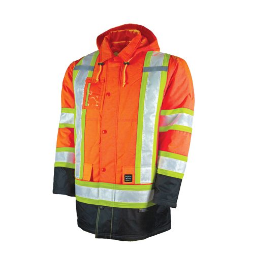 Parka de s&eacute;curit&eacute; doubl&eacute;, Orange haute visibilit&eacute;, Grand Action Paper