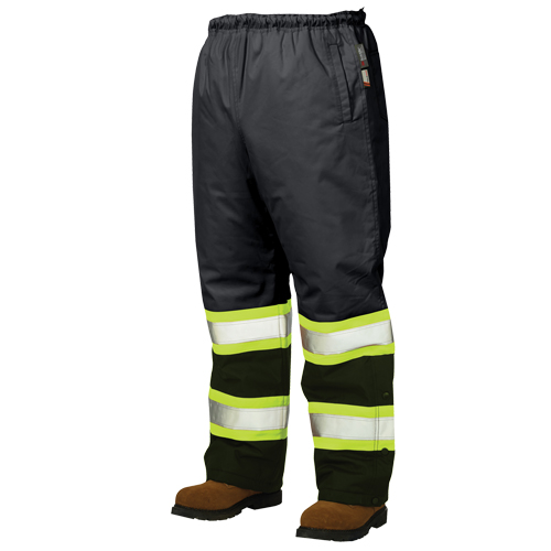 Lined Pull-On Safety Pant, Polyester, Large, Black Action Paper