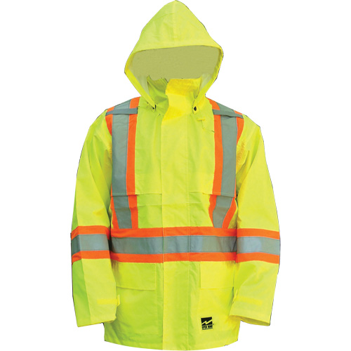 Manteau Open Road, Polyester/Polyur&eacute;thane, Jaune lime haute visibilit&eacute;, Petit Action Paper