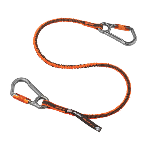 Squids&reg; 3118F(x) Locking Tool Lanyard, Bungee, Dual Carabiner Action Paper