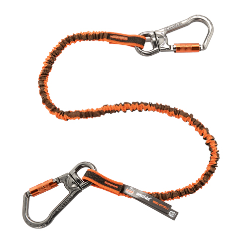 Squids&reg; 3119F(x) Double-Locking Tool Lanyard with Swivel, Bungee, Dual Carabiner Action Paper