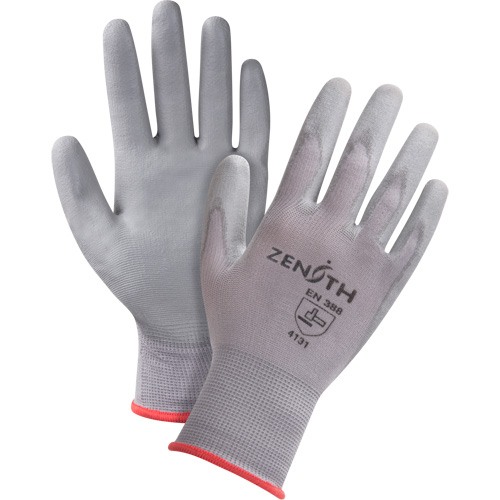 Gants en nylon enduits de polyur&eacute;thane sans DMF, 7/Petit, R&ecirc;vetement Polyur&eacute;thane, Calibre 15, Enveloppe en Nylon Action Paper