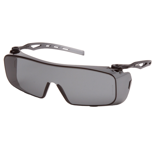Cappture OTG Safety Glasses, Grey/Smoke Lens, Anti-Fog, ANSI Z87+/Meets/Exceeds CSA Z94.3 Action Paper