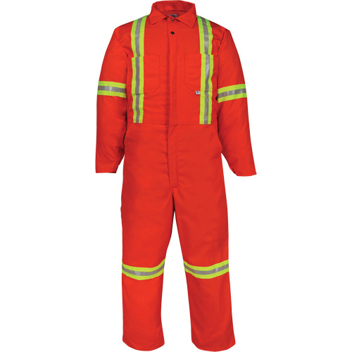 Deluxe Reflective Coveralls, 50 (Tall), Orange Action Paper
