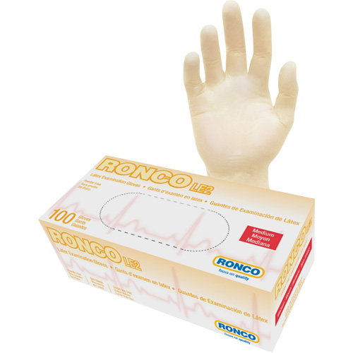 Disposable Gloves, Medium, Latex, 4-mil, Powder-Free, Natural, Class 2 Action Paper