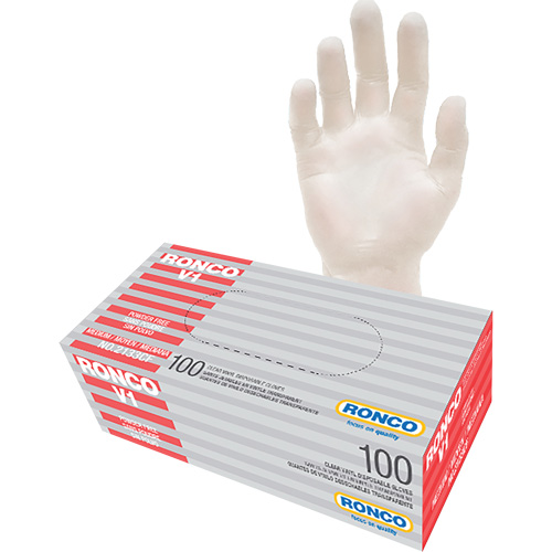 Disposable Gloves, Medium, Vinyl, 3-mil, Powder-Free, Clear Action Paper