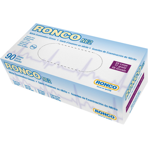 Disposable Gloves, 2X-Large, Nitrile, 4-mil, Powder-Free, Blue Action Paper