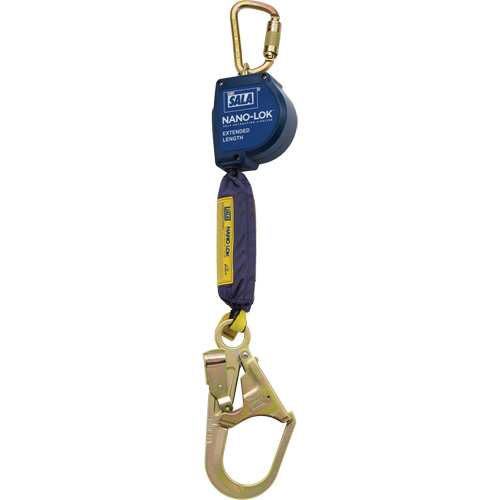 Cordage de s&eacute;curit&eacute; autor&eacute;tractable allong&eacute; Nano-Lok, 9', Polyester/Sangles, Pivotant Action Paper