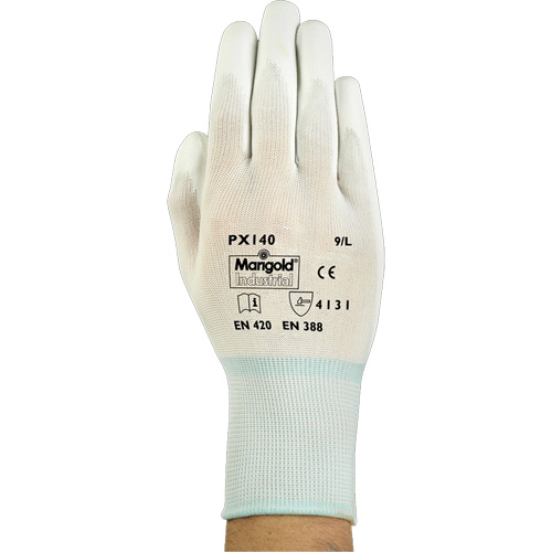 PX140 Coated Gloves, 6/X-Small, Polyurethane Coating, 15 Gauge, Nylon Shell Action Paper