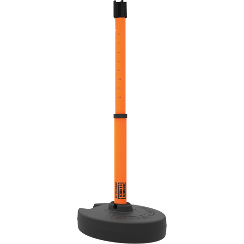 Base pour montant de barri&egrave;re PLUS, Hauteur de 42", Orange Action Paper