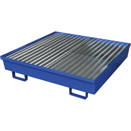 Steel Spill Containment Pallet, 92 US gal. Spill Capacity, 54" x 54.25" x 12" Action Paper