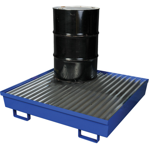 Steel Spill Containment Pallet, 92 US gal. Spill Capacity, 54" x 54.25" x 12" Action Paper