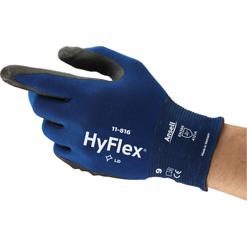 Hyflex&reg; 11-816 Glove, 6, Foam Nitrile Coating, 18 Gauge, Nylon/Spandex Shell Action Paper
