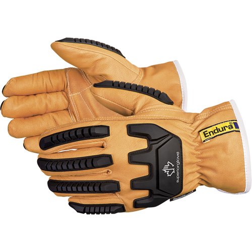 Gants de conducteur antichocs Endura, T-petit, Paume en Cuir fleur de ch&egrave;vre, Thinsulate Action Paper