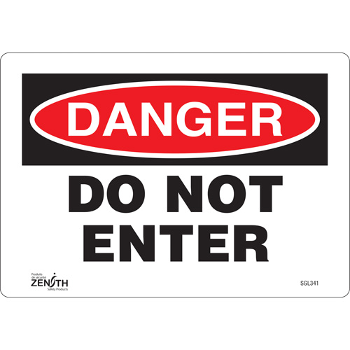 "Do Not Enter" Sign, 7" x 10", Vinyl, English Action Paper