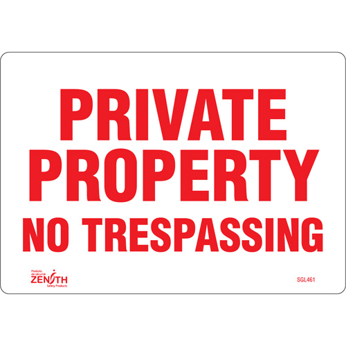 Enseigne Private Property, 7" x 10", Vinyle, Anglais Action Paper