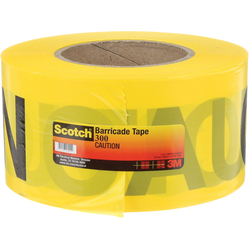 Scotch&reg; Buried Barricade Tape, English, 3" W x 1000' L, 2 mils, Black on Yellow Action Paper