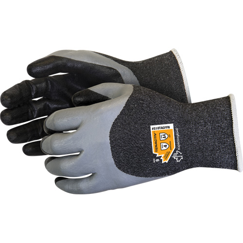 Gants &agrave; double trempage r&eacute;sistants aux coupures, Taille 5, Calibre 18, Rev&ecirc;tement Mousse de nitrile, Enveloppe en TenActiv, ASTM ANSI niveau A4 Action Paper