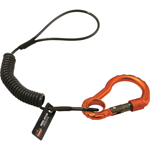Squids&reg; 3156 Tool Lanyard, Coil, Carabiner/Loop Action Paper