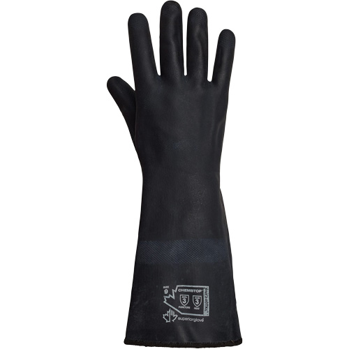 SolvStop Heady-Duty Chemical & Heat-Resistant Gloves, Neoprene, 8, Protects Up To 392° F (200° C) Action Paper