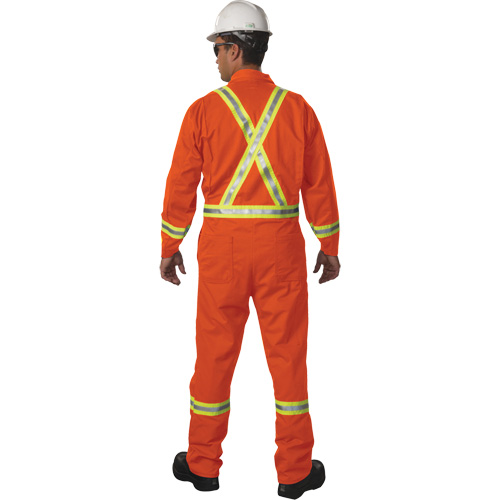 Unlined Hi-Vis Coveralls, Size Small, Orange Action Paper