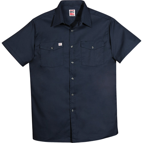 Chemise de travail &agrave; manches courtes en tissu crois&eacute;, Hommes, 4T-Grand, Bleu marine Action Paper