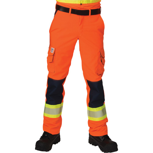 Ripstop High-Visibility Cargo Pants, Polyester, 28, High Visibility Orange Action Paper