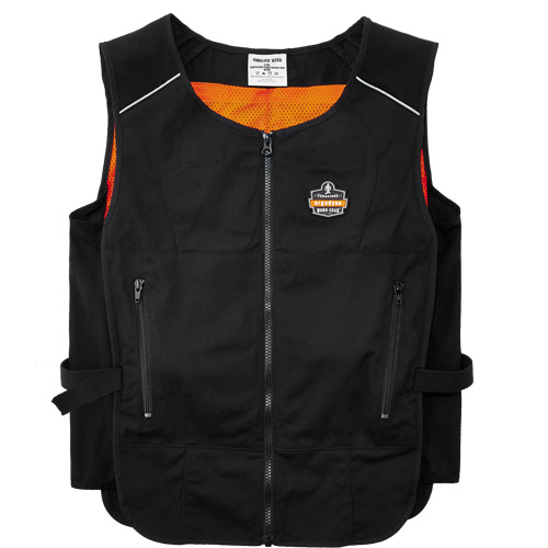 Chill-Its&reg; 6260 Lightweight Phase Change Cooling Vest with Packs, Small/Medium, Black Action Paper