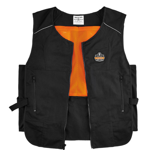 Chill-Its&reg; 6260 Lightweight Phase Change Cooling Vest with Packs, Small/Medium, Black Action Paper