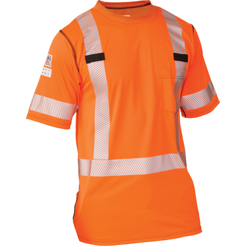 Polartec&reg; Power Grid&reg; High Visibility Short Sleeved T-Shirt, Polyester, Medium (Tall), Orange Action Paper
