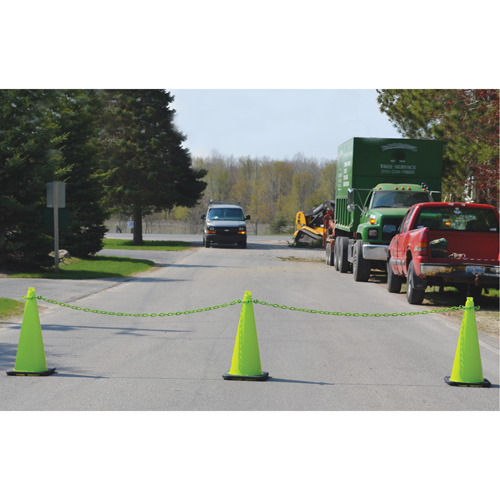 Ensemble de c&ocirc;nes de signalisation et chaînes, 28", Vert Action Paper