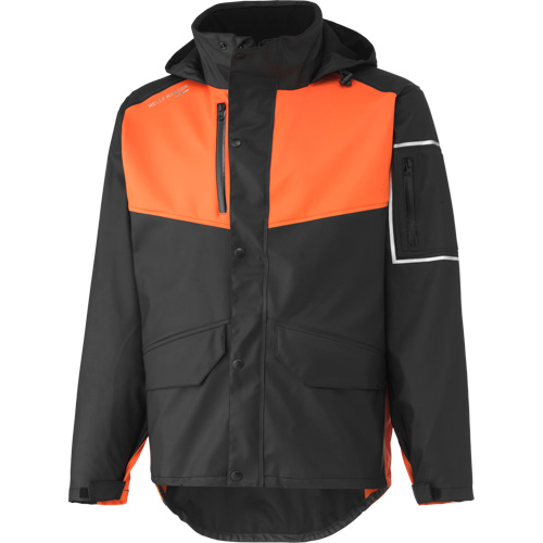 Manteau imperm&eacute;able West Coast, Polyester, 3T-Grand, Noir/Orange Action Paper