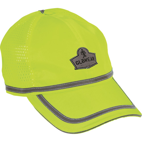 GloWear&reg; 8930 High Visibility Baseball Cap, High Visibility Lime-Yellow, Polyester Action Paper