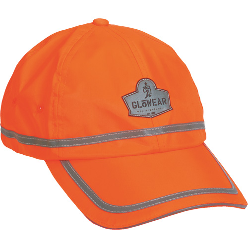 GloWear&reg; 8930 High Visibility Baseball Cap, High Visibility Orange, Polyester Action Paper