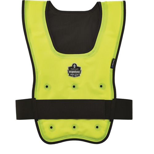 Chill-Its&reg; 6687 Economy Dry Evaporative Cooling Vest, Small/Medium, High Visibility Lime-Yellow Action Paper