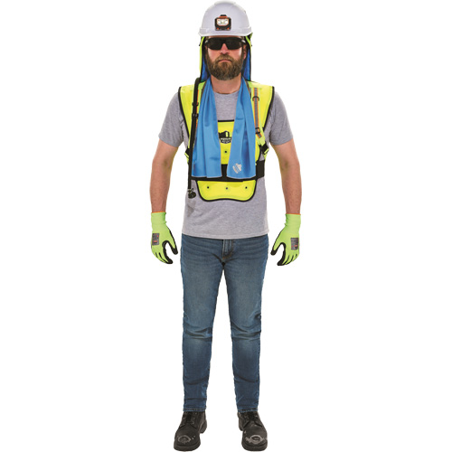 Chill-Its&reg; 6687 Economy Dry Evaporative Cooling Vest, Small/Medium, High Visibility Lime-Yellow Action Paper