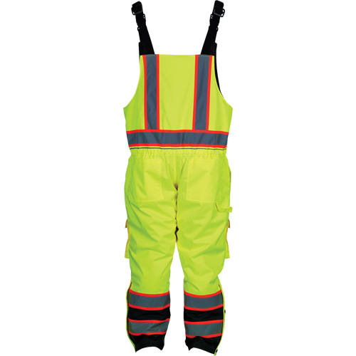 Insulated Overalls, Polyester/Polyurethane, Small, High Visibility Lime-Yellow Action Paper