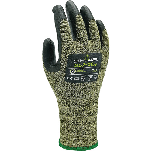 257 Cut Resistant Gloves, Size X-Large/9, 13 Gauge, Foam Nitrile Coated, Stainless Steel Shell, ANSI/ISEA 105 Level 7/EN 388 Level F Action Paper