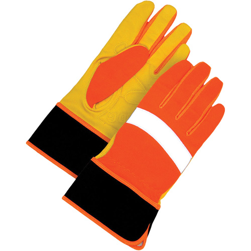 Gants haute visibilit&eacute;, Taille Grand, Paume Cuir fleur Action Paper