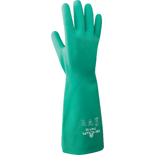 Gants r&eacute;sistants aux produits chimiques s&eacute;rie 747, Taille Grand/9, 18" lo, Nitrile, 22,04 mils Action Paper