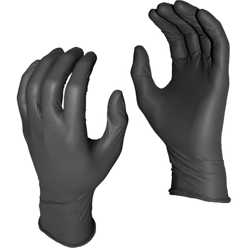 Gants jetables Grease Monkey, Petit, Nitrile, 5 mils, Sans poudre, Noir Action Paper