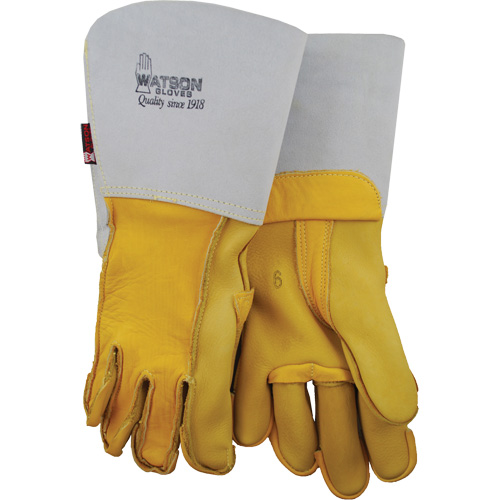 Welding Gloves, Grain Cowhide, Size 8 Action Paper