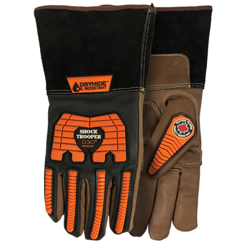 Gants 5785G Shock Trooper, T-petit, Paume en Ch&egrave;vre, Poignet Manchette Action Paper