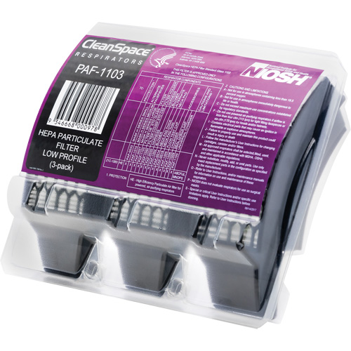 Low Profile HEPA Filters, Particulates, Pack of 3 Action Paper